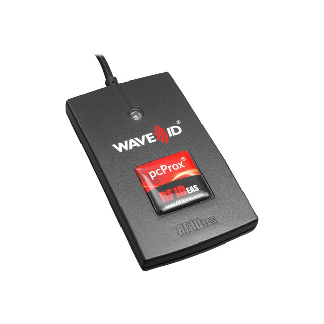 Plug-and-Play functionality and seamless integration. Connecting directly into a USB port, the WAVE ID Solo keystroke reader emulates a keyboard and outputs the card data to the cursors location on the screen. The WAVE ID Solo reader is easily configured to increase security and control access. Through the configuration process, desired credential data output and access privileges for cardholders can be established. The WAVE ID Solo reader easily integrates into existing credential systems. It eliminates the need to add another credential or additional readers when increasing the number of applications that use credential systems for employee identification.  Developed to meet and exceed stringent secure authentication needs. The WAVE ID Solo reader is used for identification, authentication and access control applications. rf IDEAS is the preferred partner for solutions that combine readers, credential technology and application software to eliminate manual entry of usernames and passwords, streamline workflow and eliminate errors for identification.