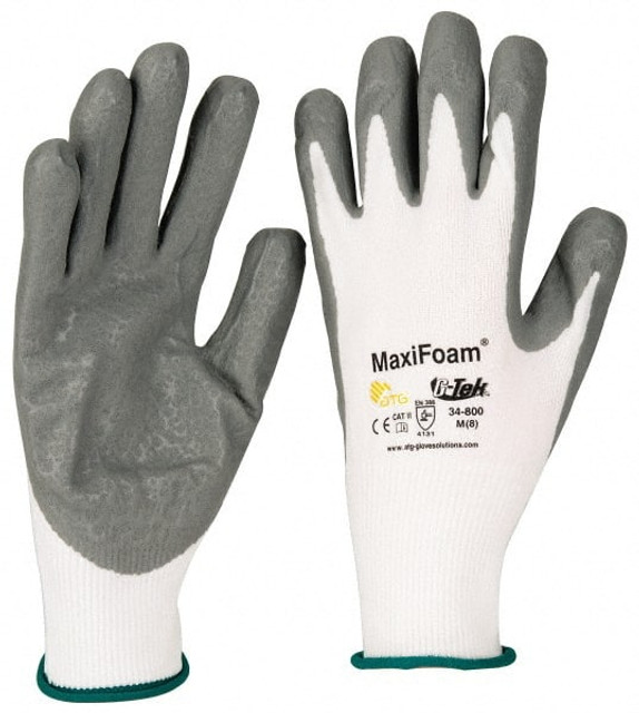 ATG 34-800/M General Purpose Work Gloves: Medium, Nitrile Coated, Nylon