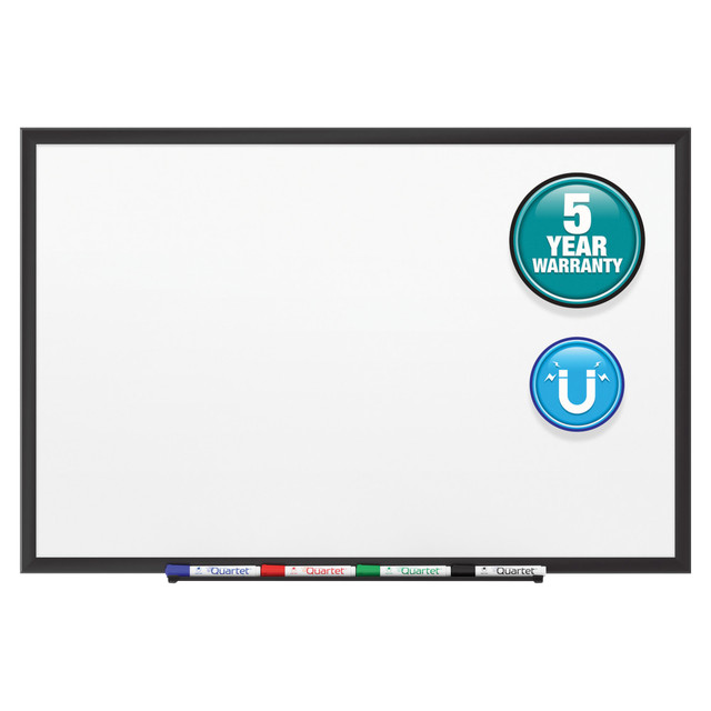 ACCO BRANDS USA, LLC SM533B Quartet Classic Magnetic Dry-Erase Whiteboard, 24in x 36in, Aluminum Frame With Black Finish