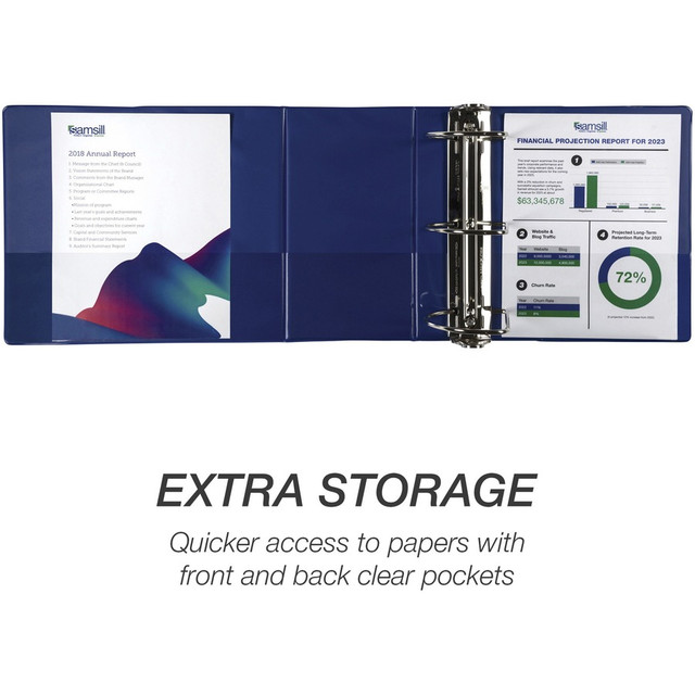 Samsill Corporation Samsill 16422 Samsill Nonstick 6" Locking D-Ring View Binder