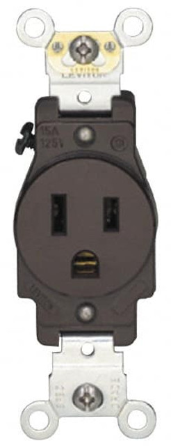 Hubbell Wiring Device-Kellems HBL5661I Straight Blade Single Receptacle: NEMA 6-15R, 15 Amps, Self-Grounding
