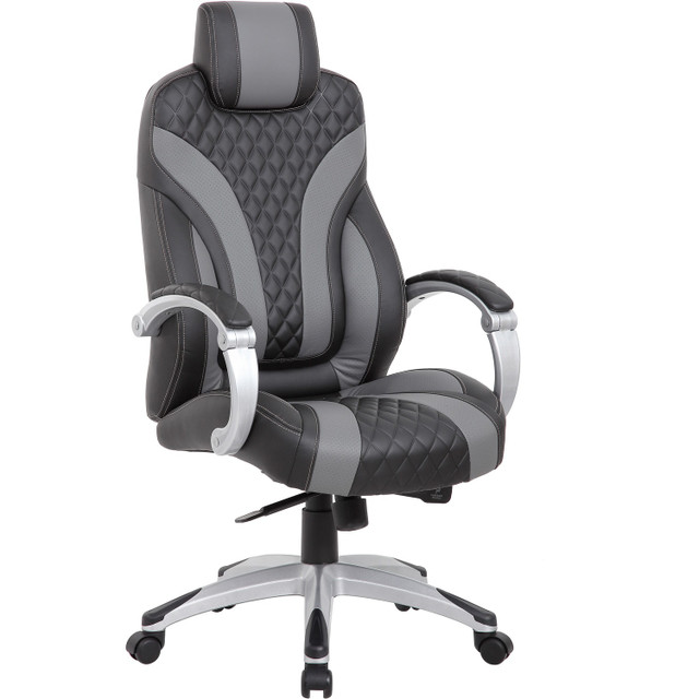 Norstar Office Products Inc Boss B8871BKGY Boss Hinged Arm Executive Chair