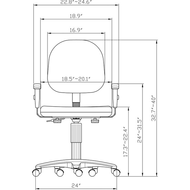 Lorell 80004 Lorell Millenia Series Pneumatic Adjustable Task Chair