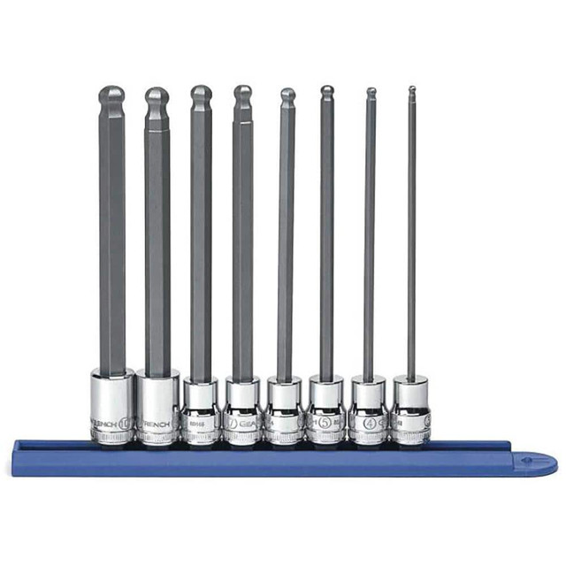 GEARWRENCH 80573 Hex Bit Socket Set: 3/8" Drive, 8 Pc, 3 to 10 mm Hex