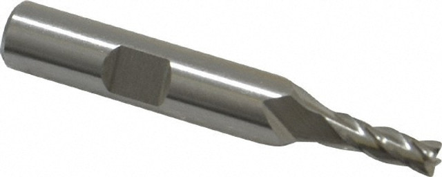 Cleveland C41245 Square End Mill: 3/16'' Dia, 1/2'' LOC, 3/8'' Shank Dia, 2-3/8'' OAL, 4 Flutes, High Speed Steel