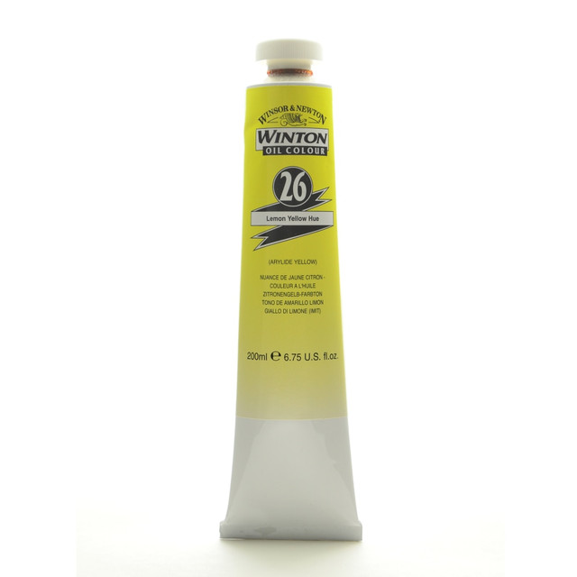 COLART FINE ART & GRAPHICS LTD. 1437346 Winsor & Newton Winton Oil Colors, 200 mL, Lemon Yellow Hue, 26