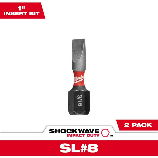 Milwaukee Tool 48-32-4417 Slotted Screwdriver Bits; Reversible: No ; Blade Width (mm): 0.25in ; Drive Size (Inch): 0.188in ; Blade Thickness: 0.6in ; Blade Thickness (Decimal Inch): 0.6in ; Material: Steel