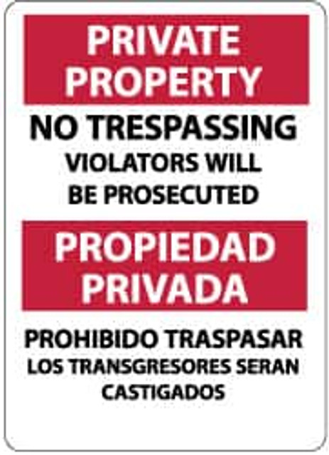 AccuformNMC M733AB Sign: Rectangle, "Private Property - No Trespassing - Violators Will Be Prosecuted"