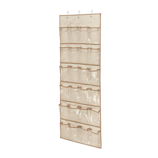 HONEY-CAN-DO INTERNATIONAL, LLC Honey Can Do SFT-01256 Honey-Can-Do Over-The-Door 24-Pocket Closet Organizer, 57inH x 21inW x 2 1/2inD, Natural