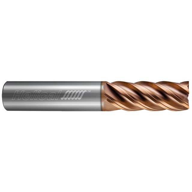 Helical Solutions 59838 Square End Mill: 1/4" Dia, 3/4" LOC, 5 Flutes, Solid Carbide