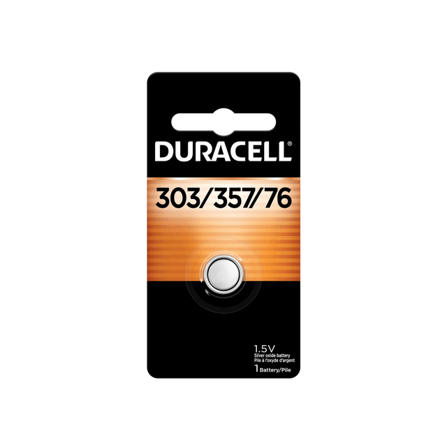 THE DURACELL COMPANY Duracell D303/357PK  Silver Oxide 303/357 Button Battery, Pack of 1