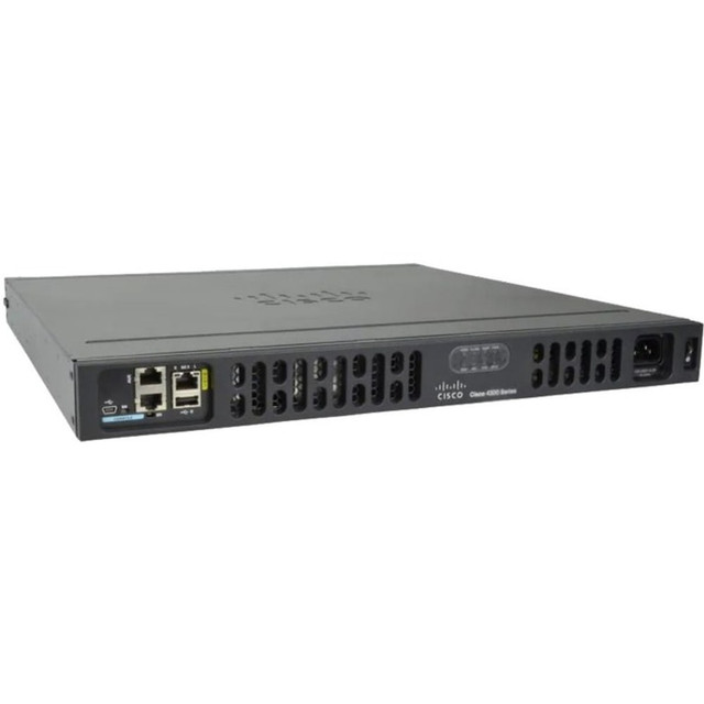 CISCO ISR4331-V/K9  4331 Router - 3 Ports - 3 RJ-45 Port(s) - Management Port - 6 - 4 GB - Gigabit Ethernet - 1U - Rack-mountable, Wall Mountable - 90 Day