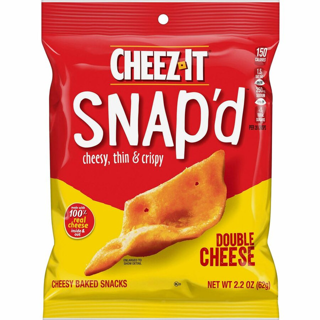 Kellanova Cheez-It 11422 Cheez-It Snap'd Double Cheese Crackers Kellanova Cheez-It 11422 Cheez-It Snap'd Double Cheese Crackers