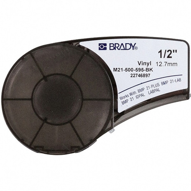 Brady 139742 Label Maker Label: White & Black, Vinyl, 1 Roll