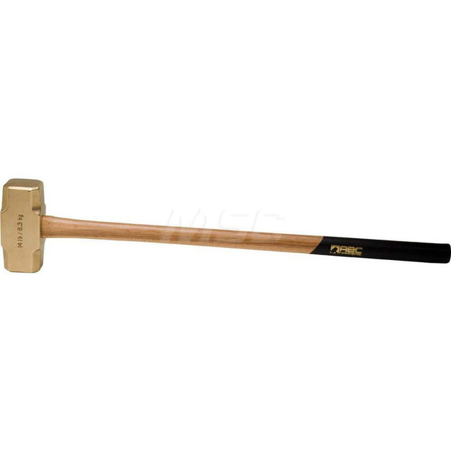 ABC Hammers 14 lb Brass Sledge Hammer, Non-Sparking, Non-Marring, 2-3/4 Face Diam, 7 Head Length, 36 OAL, 32 Wood Handle, Double Faced ABC14BW