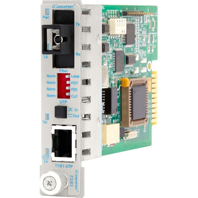 OMNITRON SYSTEMS TECHNOLOGY, INC. Omnitron 8711-1  iConverter T1/E1 Single-Fiber Media Converter RJ48 SC Single-mode 20km BiDi Module - 1 x T1/E1; 1 x SC Single-mode Single-Fiber (1550/1310); Internal Module; Lifetime Warranty