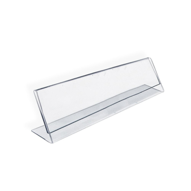 AZAR DISPLAYS 112703 Acrylic L-Shaped Sign Holders, 2in x 8in, Clear, Pack Of 10 AZAR DISPLAYS 112703 Acrylic L-Shaped Sign Holders, 2in x 8in, Clear, Pack Of 10