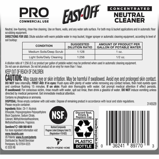 Reckitt Benckiser plc Professional Easy-Off 89770CT Professional Easy-Off Neutral Cleaner Reckitt Benckiser plc Professional Easy-Off 89770CT Professional Easy-Off Neutral Cleaner