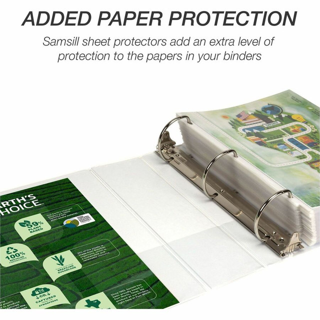 Samsill Corporation Samsill 16987 Samsill Earth's Choice Plant-Based 3 Inch 3 Ring View Binder - White