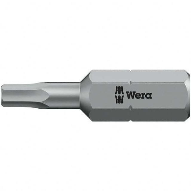 Wera 05135072001 Hex Screwdriver Insert Bit: 1/4" Drive, 3/32" Hex, 1" OAL