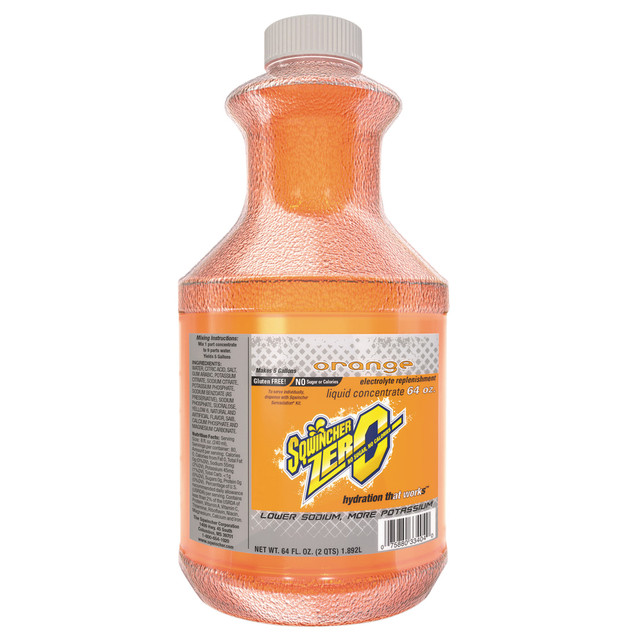 THE SQWINCHER CORPORATION 050107-OR Sqwincher Lite Liquid Concentrate, Orange, 64 Oz, Case Of 6