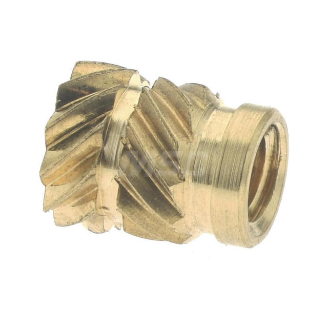 E-Z LOK HI-004-WH #4 40 UNC, 0.181" Diam, Brass Unheaded Heat Installed Threaded Insert