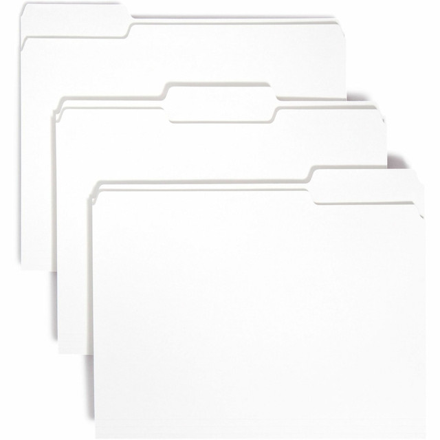 SMEAD MFG CO 12843 Smead Colored 1/3 Tab Cut Letter Recycled Top Tab File Folder - 8 1/2in x 11in - Top Tab Location - Assorted Position Tab Position - White - 10% - 100 / Box SMEAD MFG CO 12843 Smead Colored 1/3 Tab Cut Letter Recycled Top Tab File Folder - 8 1/2in x 11in - Top Tab Location - Assorted Position Tab Position - White - 10% - 100 / Box