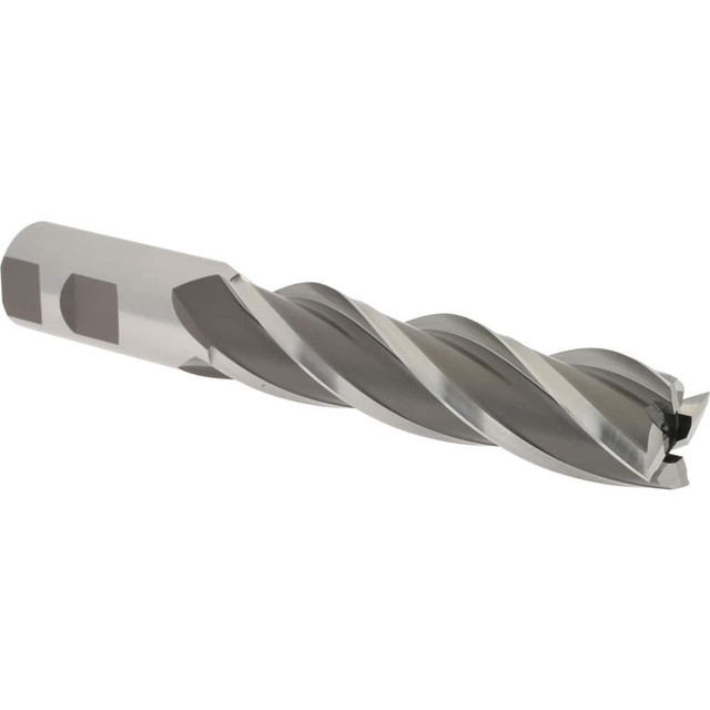 Hertel E1034064 Square End Mill: 1'' Dia, 4'' LOC, 1'' Shank Dia, 6-1/2'' OAL, 4 Flutes, High Speed Steel