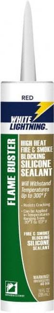 White Lightning W44117010 Caulk: 10 oz Cartridge, Red, RTV Silicone