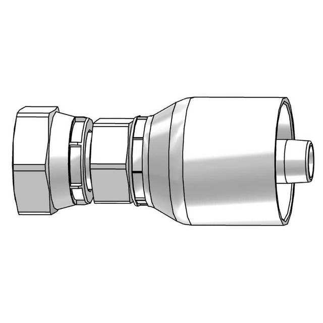 Parker 10743-6-6 Hydraulic Hose Female Swivel Fitting: 0.375" ID, 6 mm, 3/8"