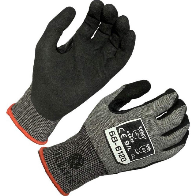 Tilsatec 58-6120-09 Cut & Puncture-Resistant Gloves: Size L, ANSI Cut A9, ANSI Puncture 3, Abrasion Level 4, Bi-Polymer, HPPE & Steel