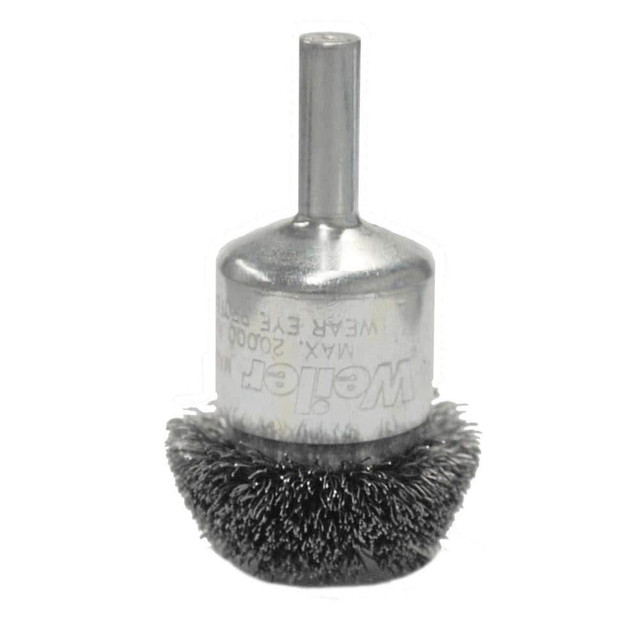 Weiler 10035 End Brushes: 1-1/4" Dia, Steel, Crimped Wire