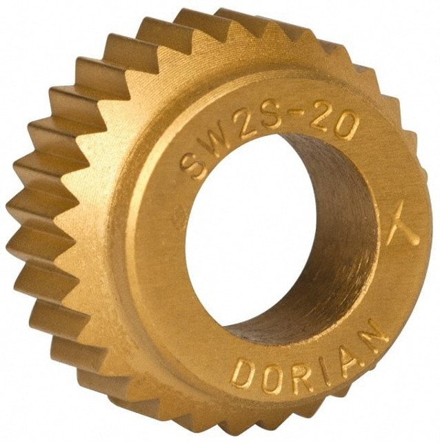 Dorian Tool 73310127404 Standard Knurl Wheel: 1/2" Dia, 90 ° Tooth Angle, 20 TPI, Straight, Cobalt