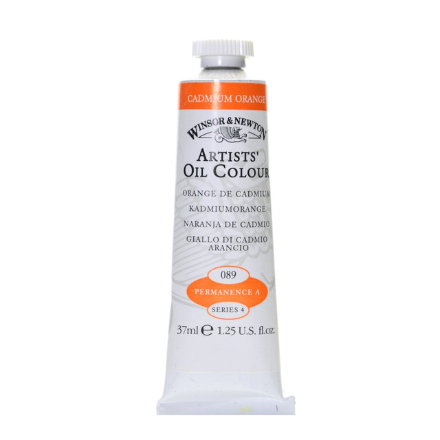 WINSOR & NEWTON 1214089  Artists Oil Colors, 37 mL, Cadmium Orange, 89