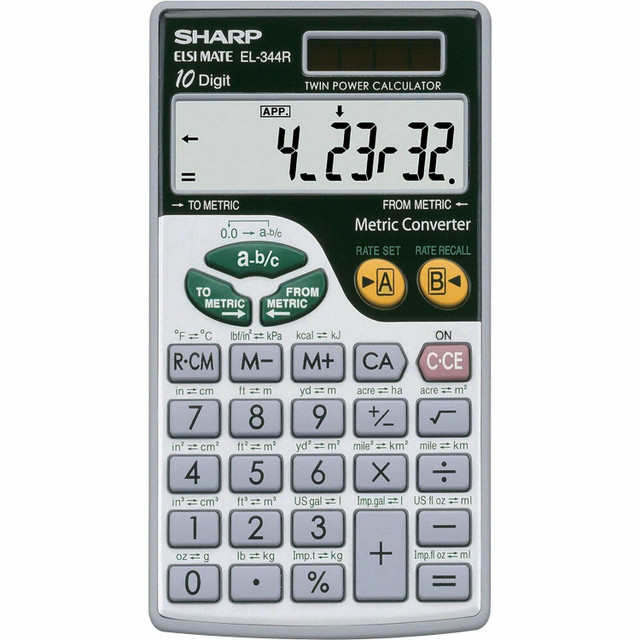 Sharp Calculators EL344RB Sharp Calculators EL-344RB 10-Digit Handheld Calculator Sharp Calculators EL344RB Sharp Calculators EL-344RB 10-Digit Handheld Calculator