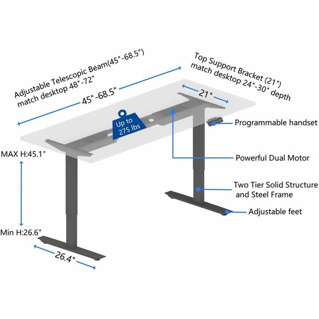 Lorell 25970 Lorell Sit-to-Stand Two-Tier Base