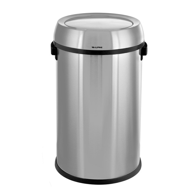 ADIR CORP. 470-65L-1 Alpine Stainless Steel Trash Can, 17 Gallon, Swing Lid, Stainless Steel