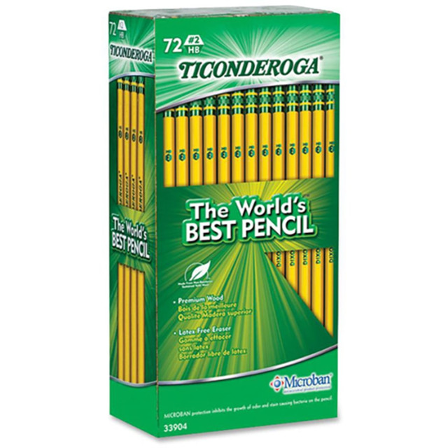 DIXON TICONDEROGA COMPANY 33904 Ticonderoga #2 Pencils, #2 Lead, Soft, Pack of 72 DIXON TICONDEROGA COMPANY 33904 Ticonderoga #2 Pencils, #2 Lead, Soft, Pack of 72