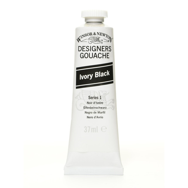 WINSOR & NEWTON 0614331  Designers Gouache, 14 mL, Ivory Black, 331