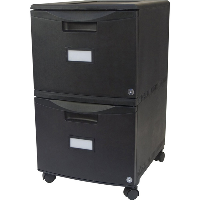 STOREX INDUSTRIES CORP 61312U01C Storex 26inD Vertical 2-Drawer File Cabinet, Plastic, Black