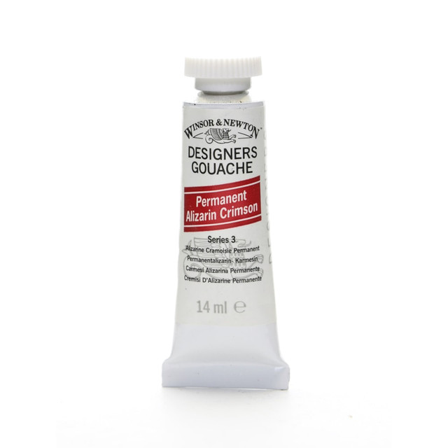 WINSOR & NEWTON 0605466  Designers Gouache, 14 mL, Permanent Alizarin Crimson, 466