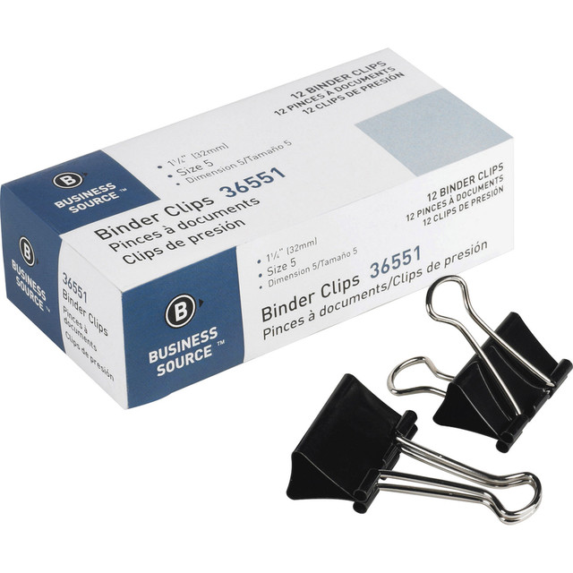 Business Source 36551CT Business Source Fold-back Binder Clips