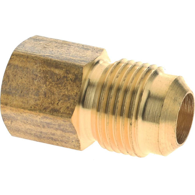 CerroBrass P-U3-8C Brass Flared Tube Connector: 1/2" Tube OD, 3/8 Thread, 45 ° Flared Angle