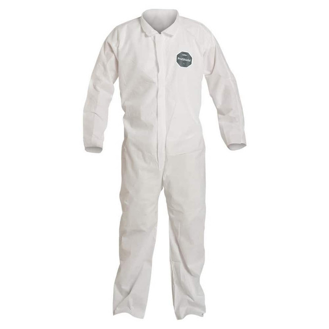 Dupont PB120SWH2X00250 Disposable Coveralls: Size 2X-Large, Film Laminate, Zipper Closure