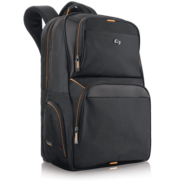 UNITED STATES LUGGAGE UBN701-4 Solo New York Everyday Backpack with 17.3in Laptop Compartment, Black/Orange UNITED STATES LUGGAGE UBN701-4 Solo New York Everyday Backpack with 17.3in Laptop Compartment, Black/Orange