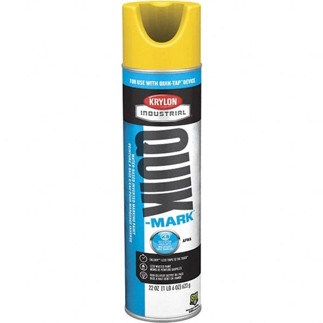Krylon QT0392100 Striping & Marking Paints & Chalks; Product Type: Marking Paint ; Color Family: Yellow ; Composition: Water Based ; Color: Yellow ; Container Size: 22.00 oz ; Coverage: 864