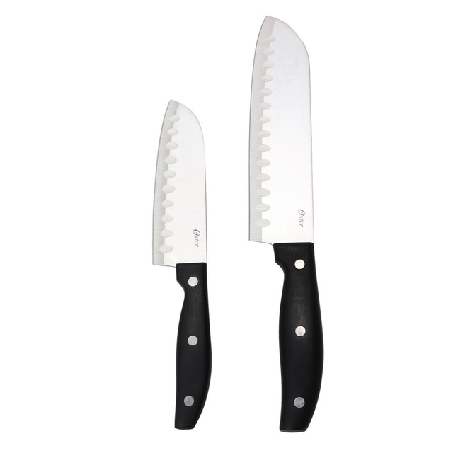 GIBSON OVERSEAS INC. 995101111M Oster Granger 2-Piece Stainless-Steel Santoku Knife Set GIBSON OVERSEAS INC. 995101111M Oster Granger 2-Piece Stainless-Steel Santoku Knife Set