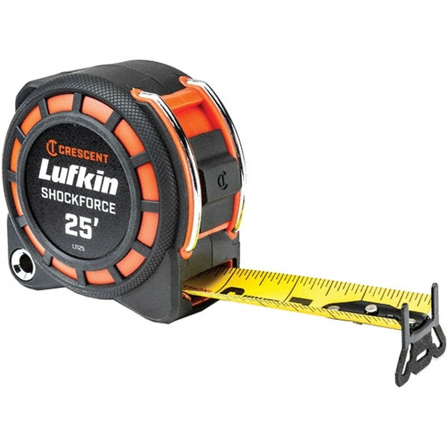 Lufkin L1125CME-02 Tape Measure: 25' Long, 1-3/16" Width, Black & Yellow Blade