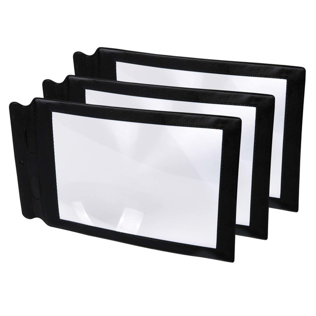 EDUCATORS RESOURCE TickiT CTU48123-3  Sheet Magnifiers, 8-3/4in x 5-1/2in, Black, All Ages, Pack Of 3 Magnifiers