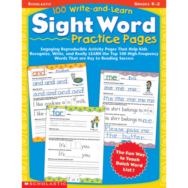 Watch confidence soar as children master 100 sight words - the words most commonly encountered in any text. Children read more fluently, write with greater ease and spell more accurately when they know these high-frequency words!  These fun, ready-to-go practice pages let kids trace, copy, manipulate, cut and paste, and write each sight word on their own.  Features words from the Dolch Word List, a commonly recognized core of sight words.  Also includes games and extension activities.  Ideal for grades K-2.